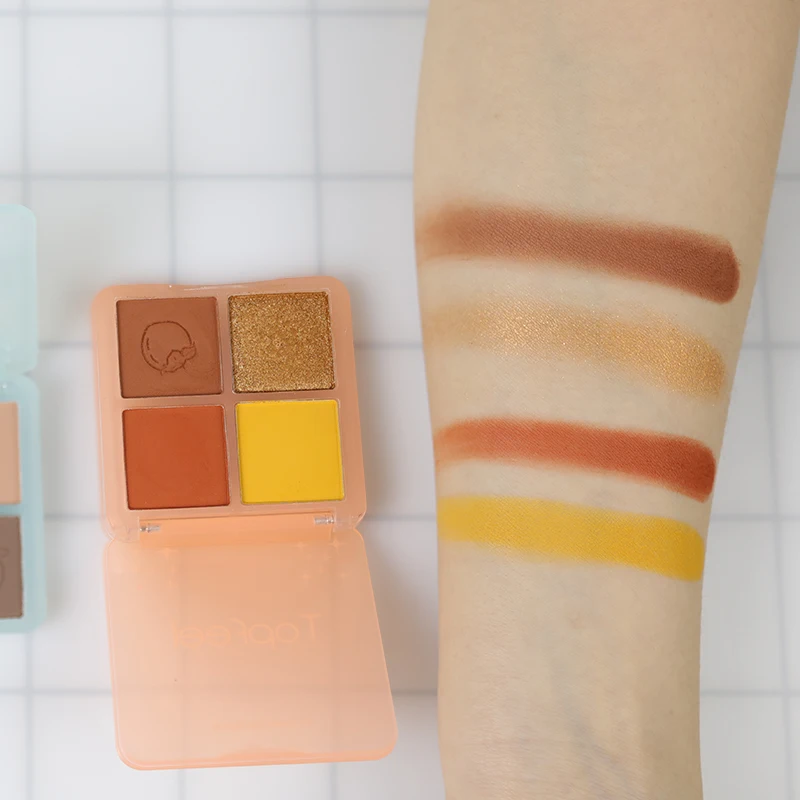 Vegan Eyeshadow Private Label Glitter Eyeshadow 4 Colors Shimmer Makeup Eyeshadow Palette Custom