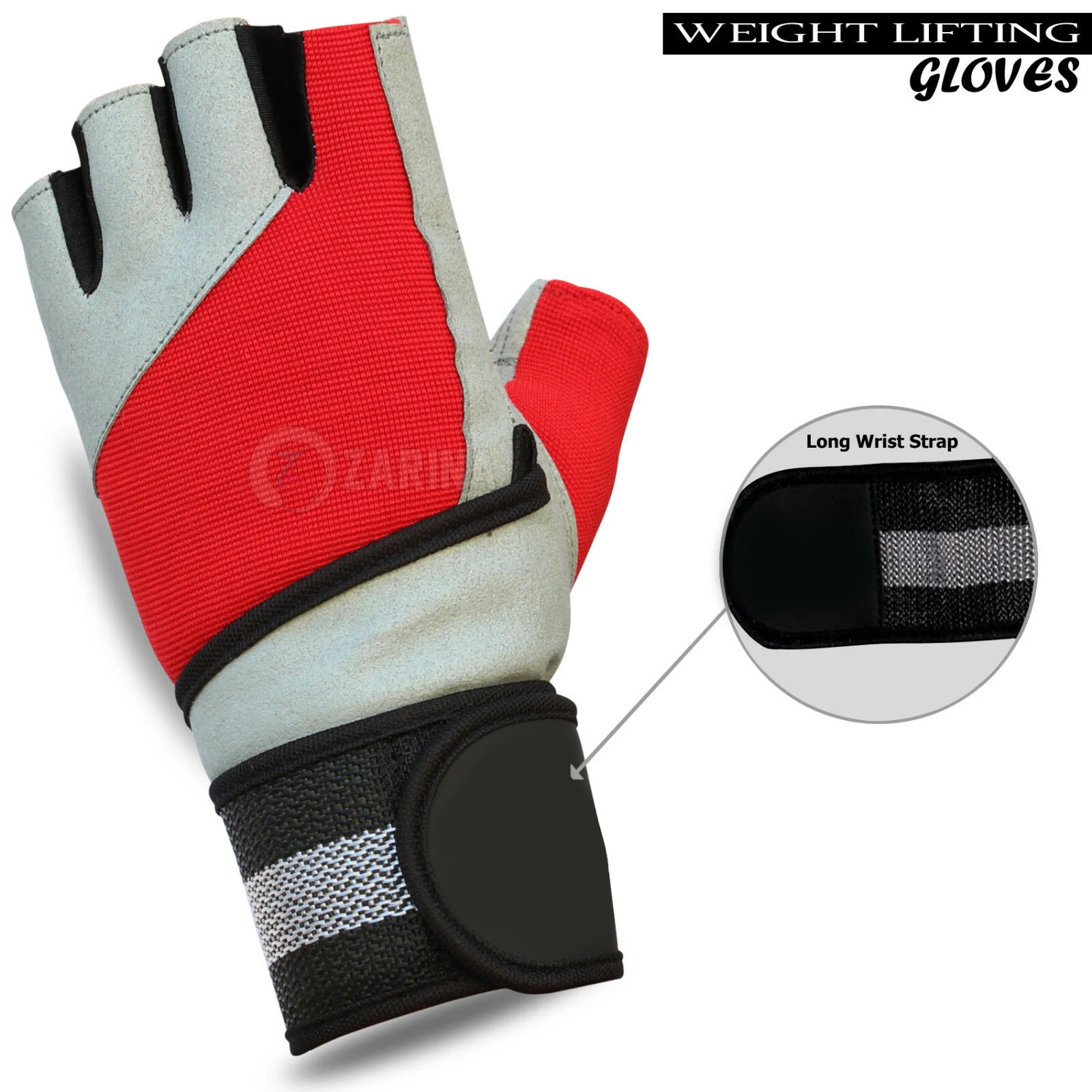 
Wrist Protector Compression Band Half Finger Gym Weightlifting Gloves Outdoor Sports Breathable Gym Training Red Gray Gloves 