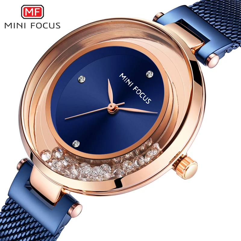 Mini Focus 0254 Fashion slim stone quartz watch ladies fancy stone bracelet wrist watch Luxury women diamond studded watches