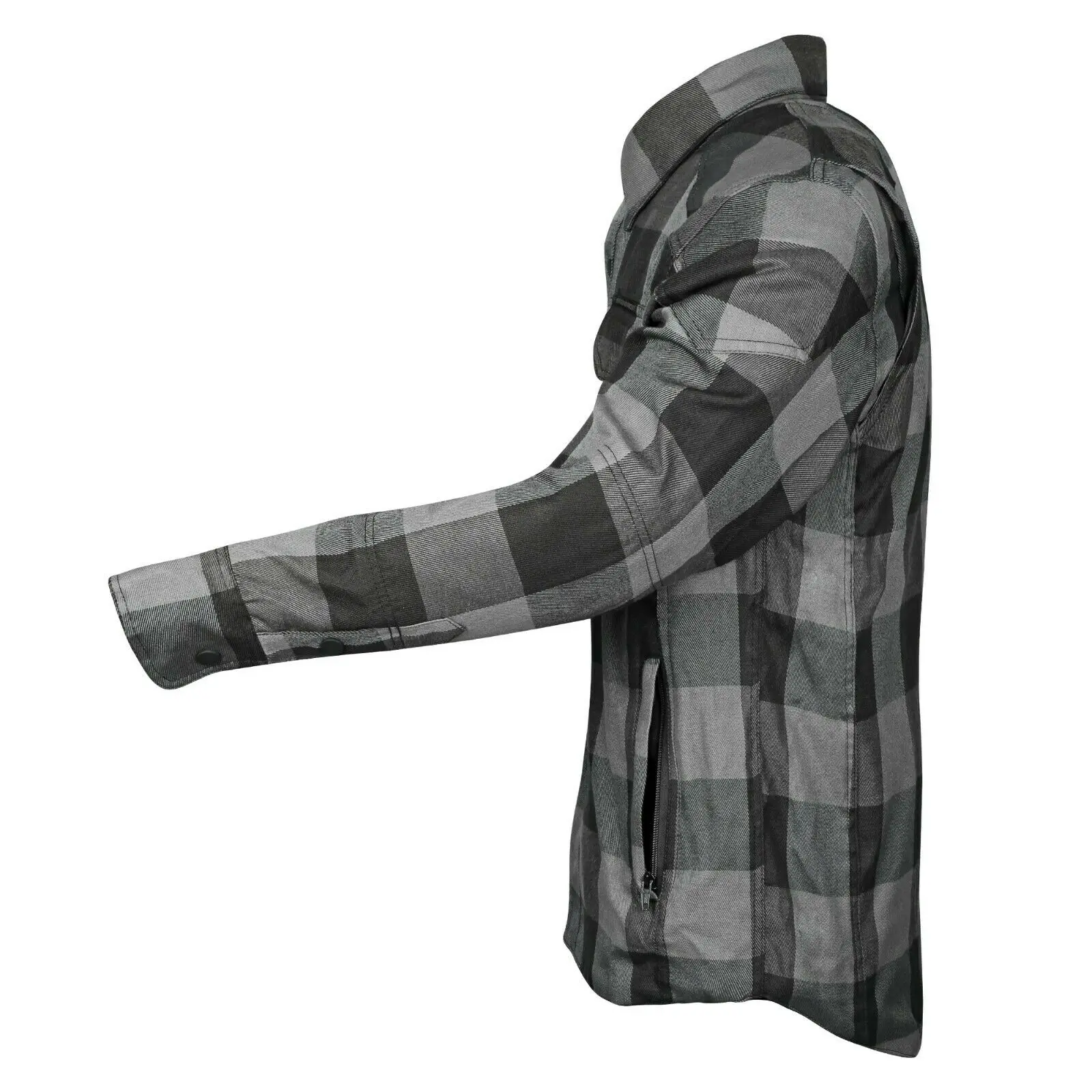 Mens Biker Motorcycle Flannel Lumberjack Shirt LARGE Made with Dupont armoured CE