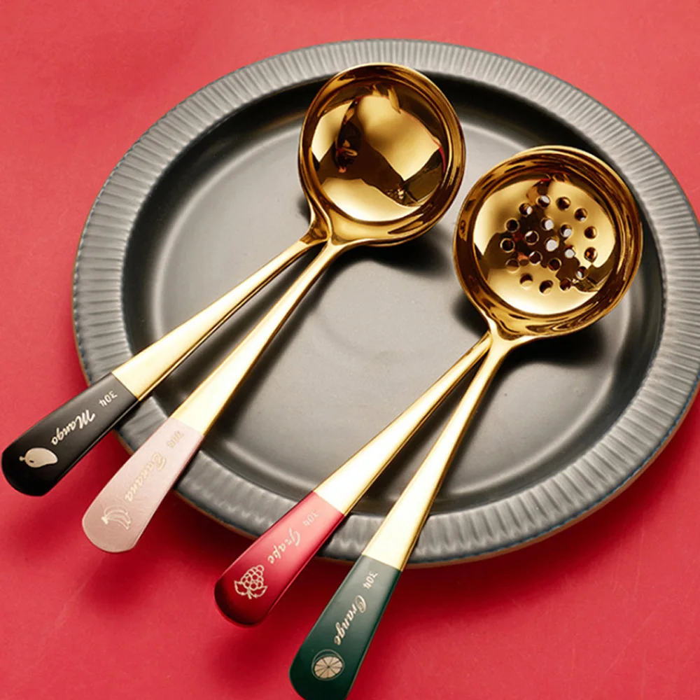 Personalized customizable LOGO pot, spoon and colander set Customizable LOGO suitable for restaurant kitchens