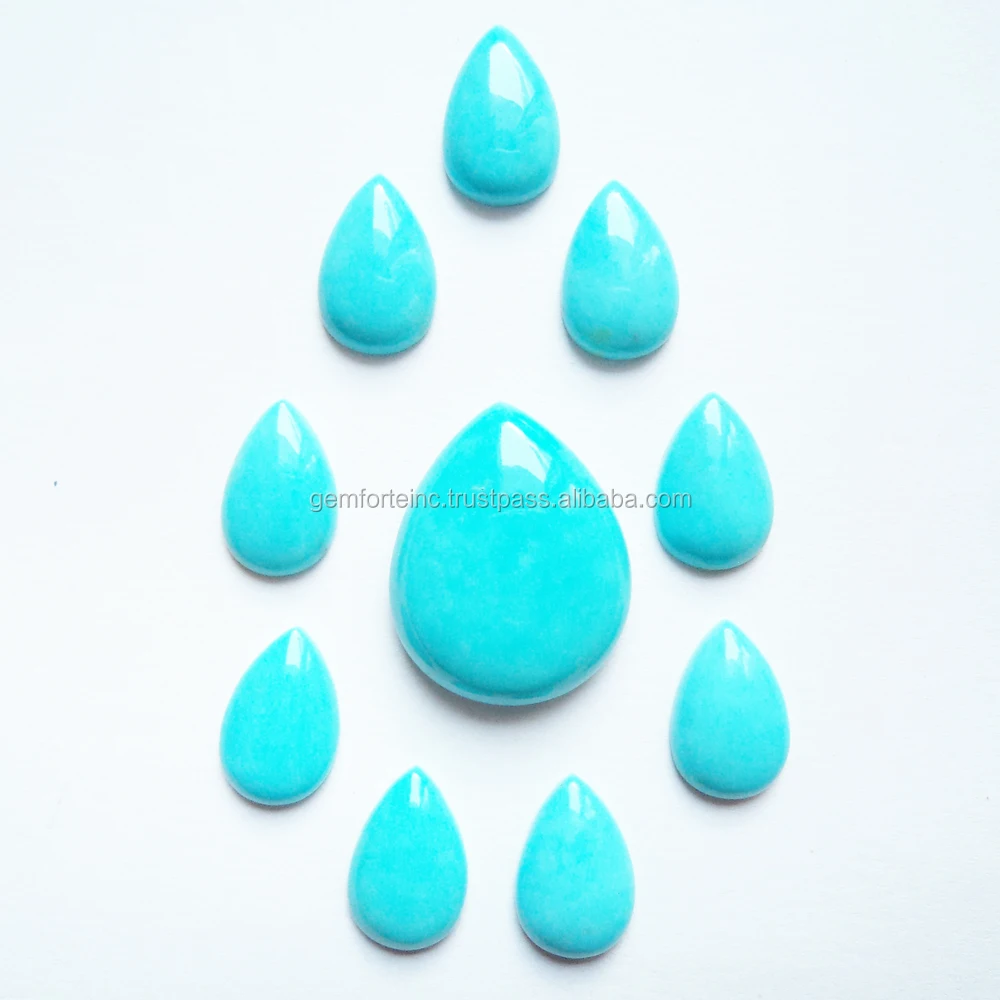 Wholesale Natural Turquoise Pear Shape Pendant Size Jewelry Making DIY Gemstone Cabochon Free Size Drop Shape Arizona Turquoise