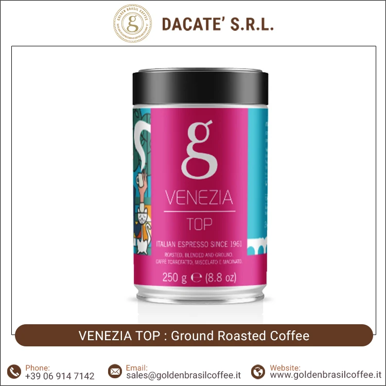 Professionals in Manufacturing Best Made Italy Arabica Ground Roasted Coffee 250 Gram Tin for