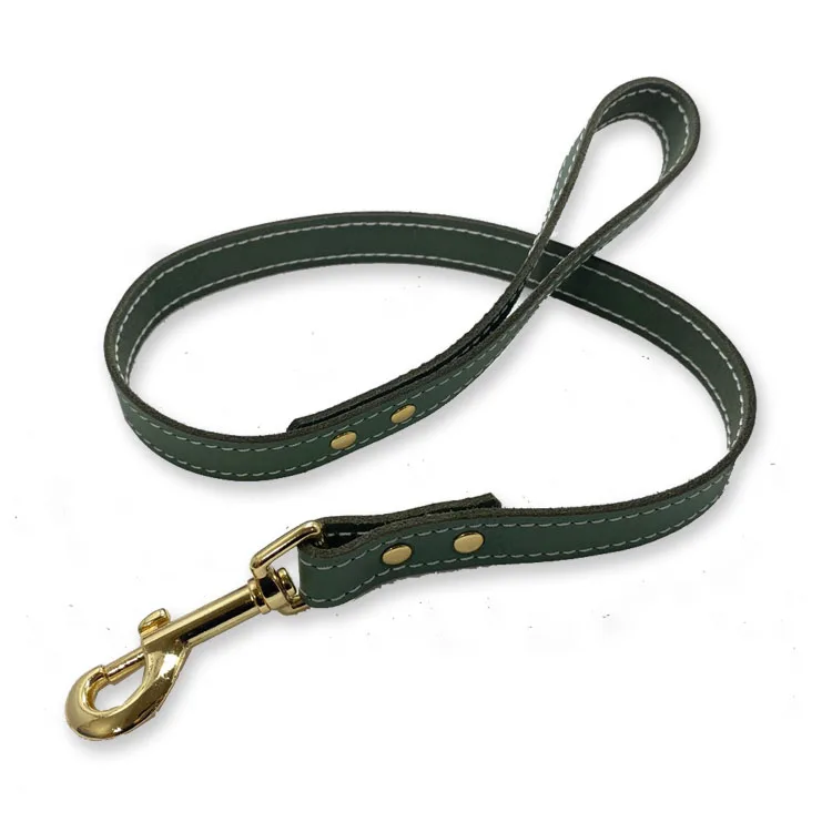 High Quality Multifunctional Rope Genuine Leather Dog Collar and Leash Set for Luxury Pet