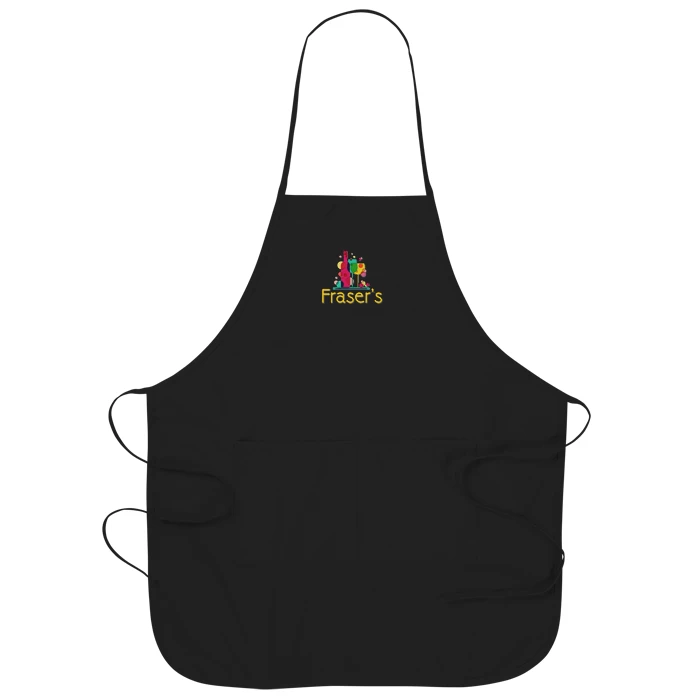 Cheap 130gsm OEM solid design V-neck side tie customized butcher kitchen baking children buckle Funny apron with slogan printed