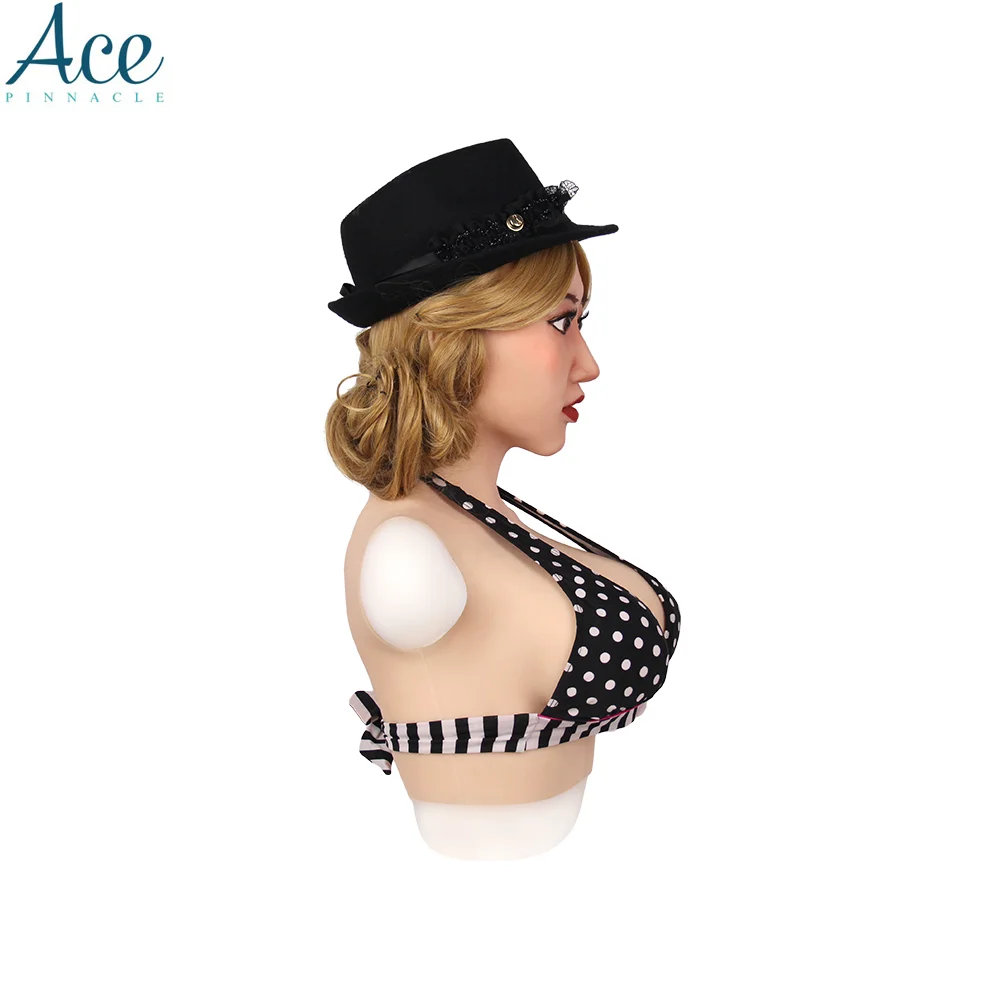 Силиконовая женская маска, хлопковые формы для груди, чашка E MS101, реалистичные Красивые особенности лица для костюма на Хэллоуин