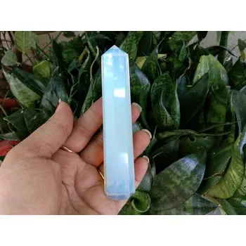Подлинная Opalite Obelisk Tower с бесплатной брошюрой Jet International Crystal treatment Jumbo 6 Facet прибл. Кристалл Aura Rock