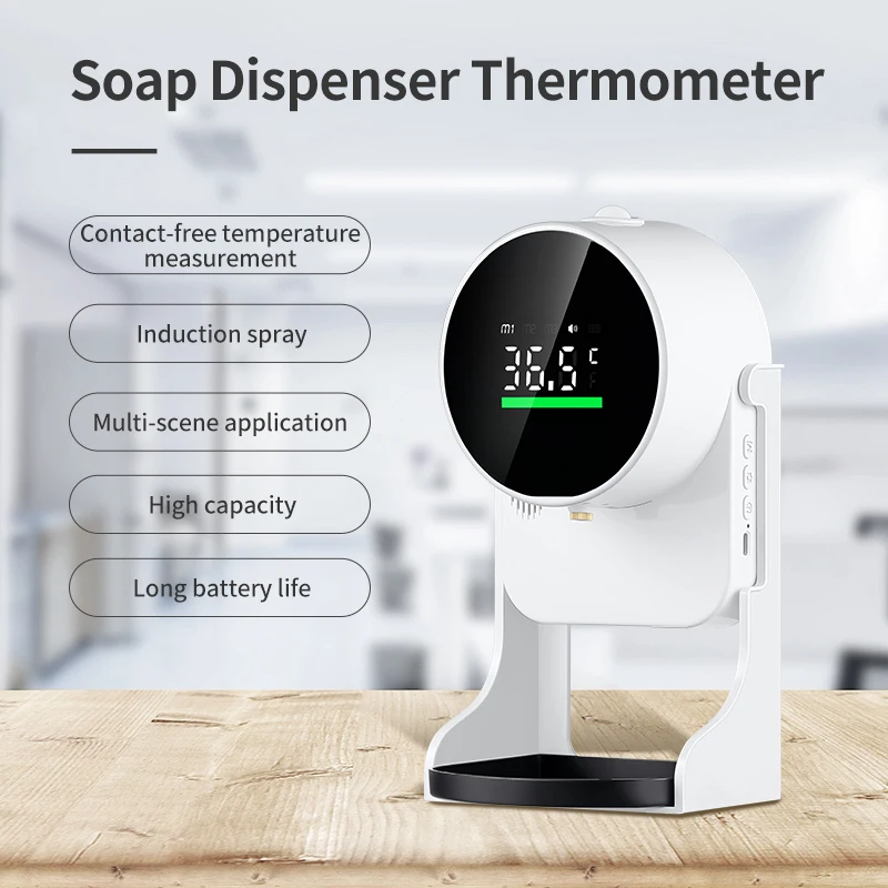 New arrival 2 in 1 rechargeable K10 PRO Automatic soap dispenser K10 pro with temperature measurement
