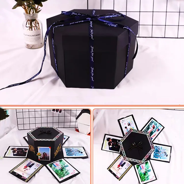 Explosion Gift box Scrapbook DIY Photo Album explosion love box, Surprise box Gift for Valentines Day Wedding Birthday