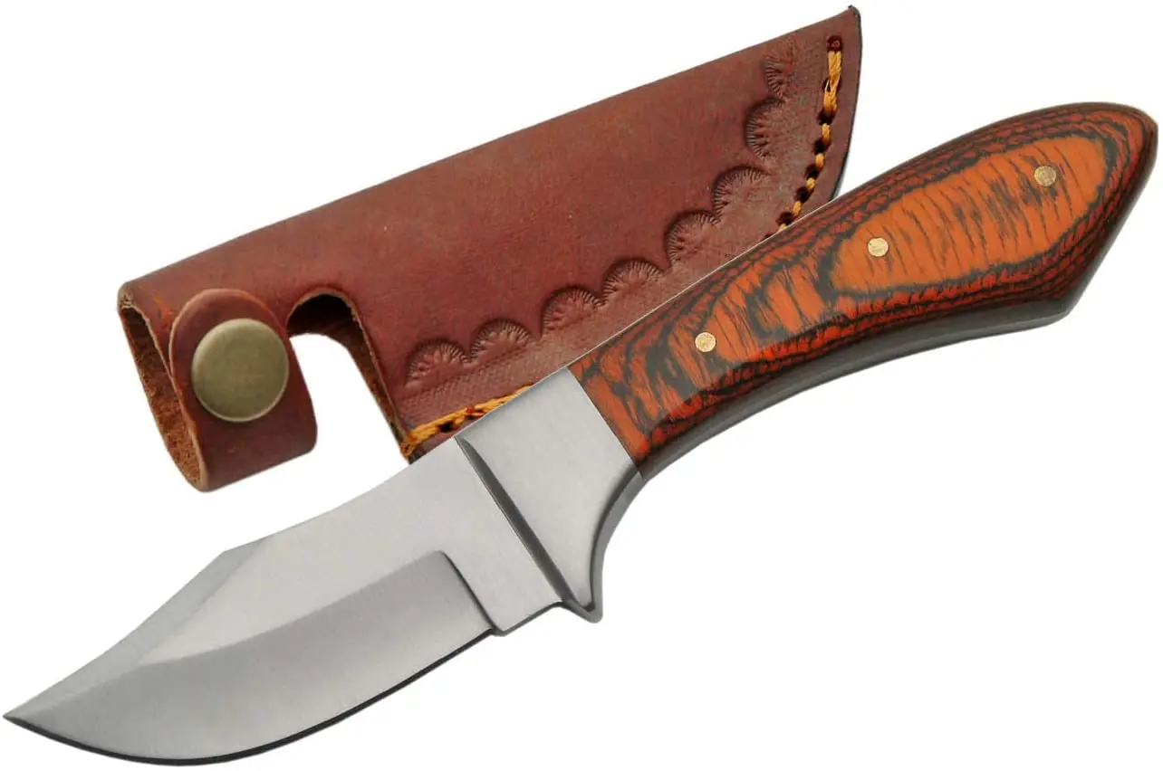 Ручной нож для кожи с футляром маленький охотничий из нержавеющей стали коробкой