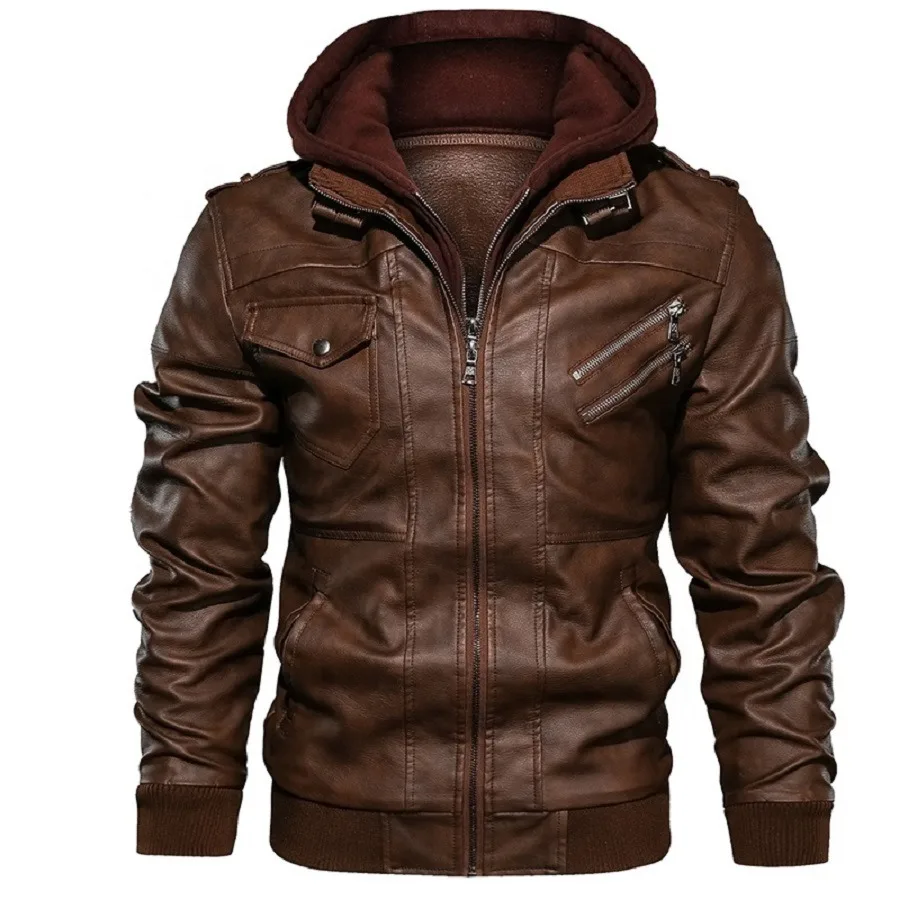 Fashion Designs Boys Classic Biker Jacket Motorcycle Pu Leather Jacket For Mens Slim Fit Leather Coat