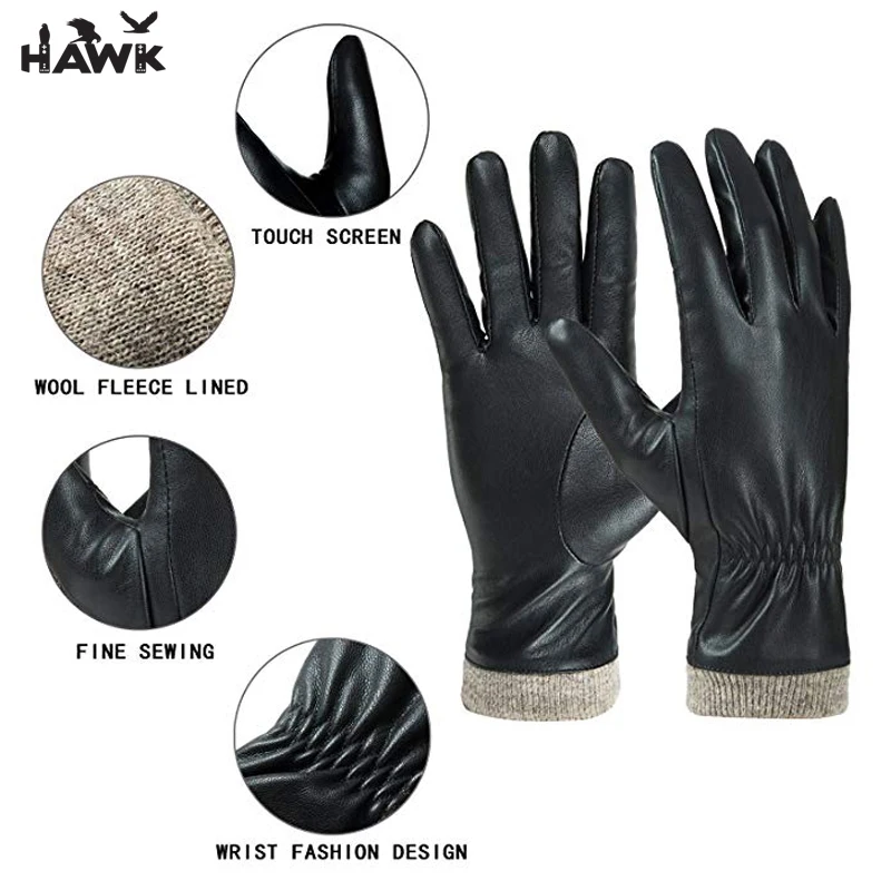 Cheap Winter Gloves Cheap Fashion Smartphone Fleece Lining Touch Screen Winter Men Sheepskin Leather Gloves From Pakistan