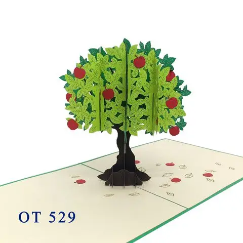 Apple Tree 3D Pop Up Card Wholesale Handicraft Paper Craft From Vietnam Gifts & Crafts Top Trending Custom Design Best Seller
