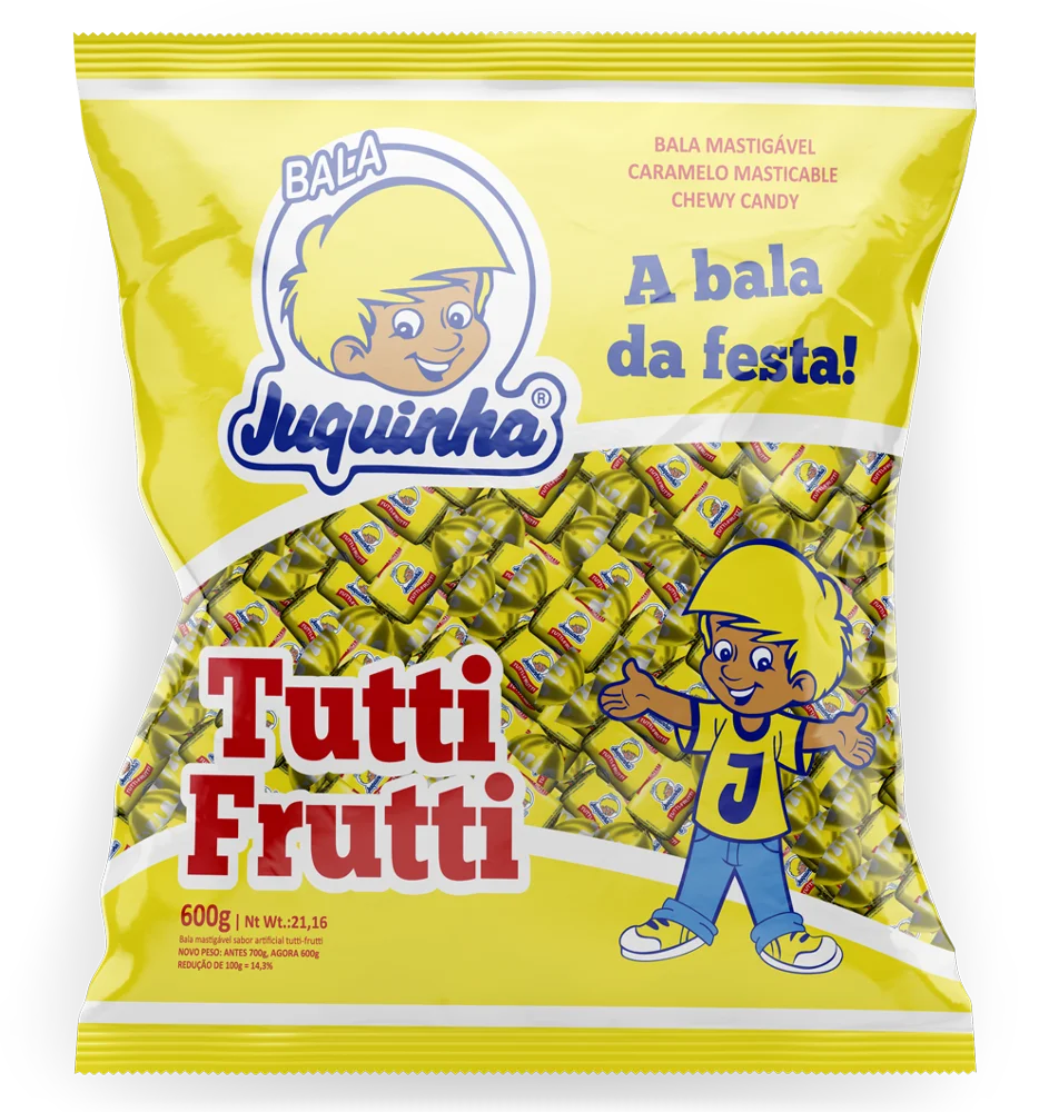 81080 - Juquinha Тутти-фрутти зеленое яблоко виноград малина жевательные конфеты 4 5 г