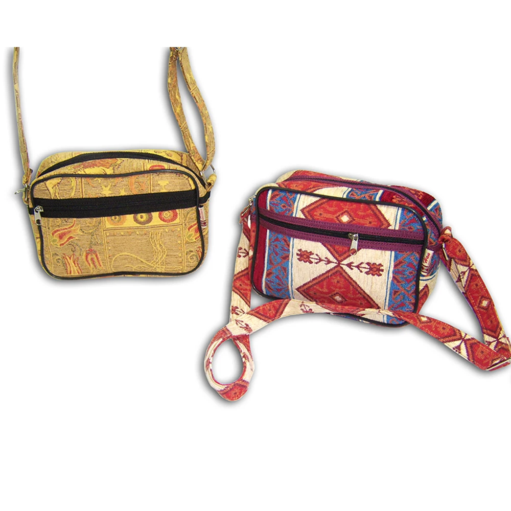 Turkish Cotton Hand Bags - Rug Design Natural Shoulder Bag