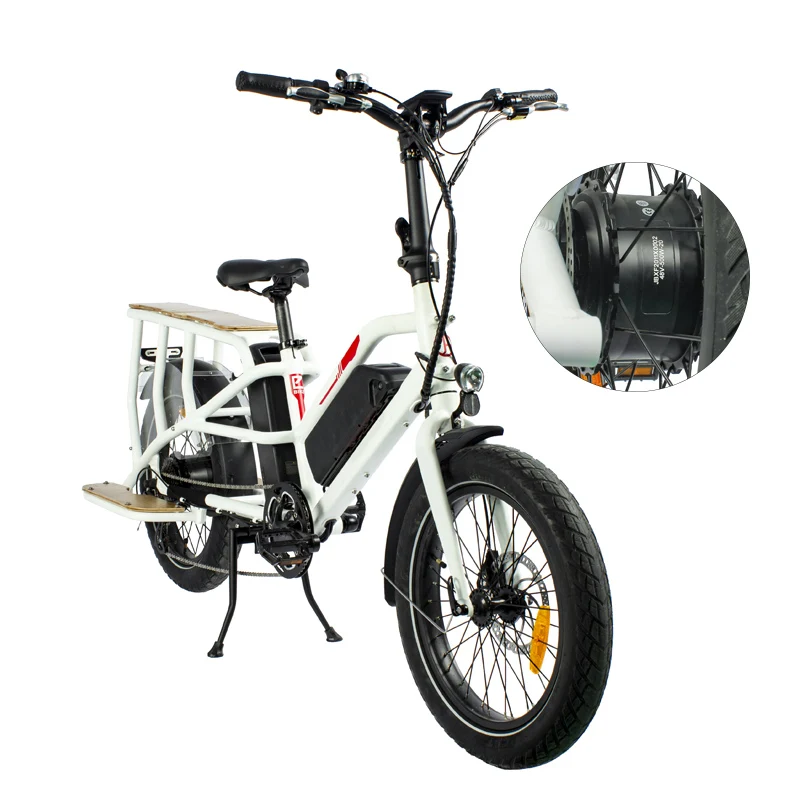 20 дюймов помощи педалированию Грузовые Велосипеды для взрослых 500w hubless мотор ССА, фара для электровелосипеда в 48v 15Ah Доул батареи электрических грузовых велосипедов