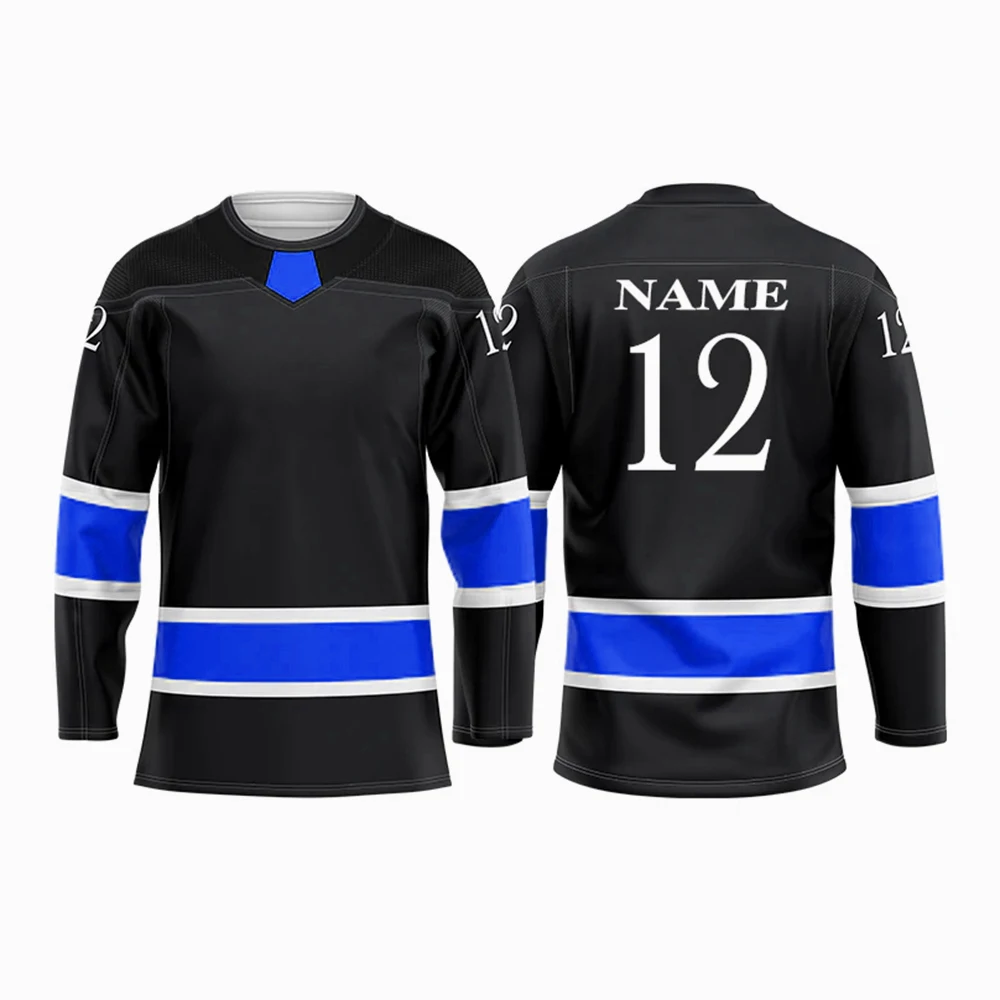 Team Wear Ice Hockey Jerseys Polyester Made Winter Warm Ice Hockey Jerseys Custom Design Printed Jerseys For Adults