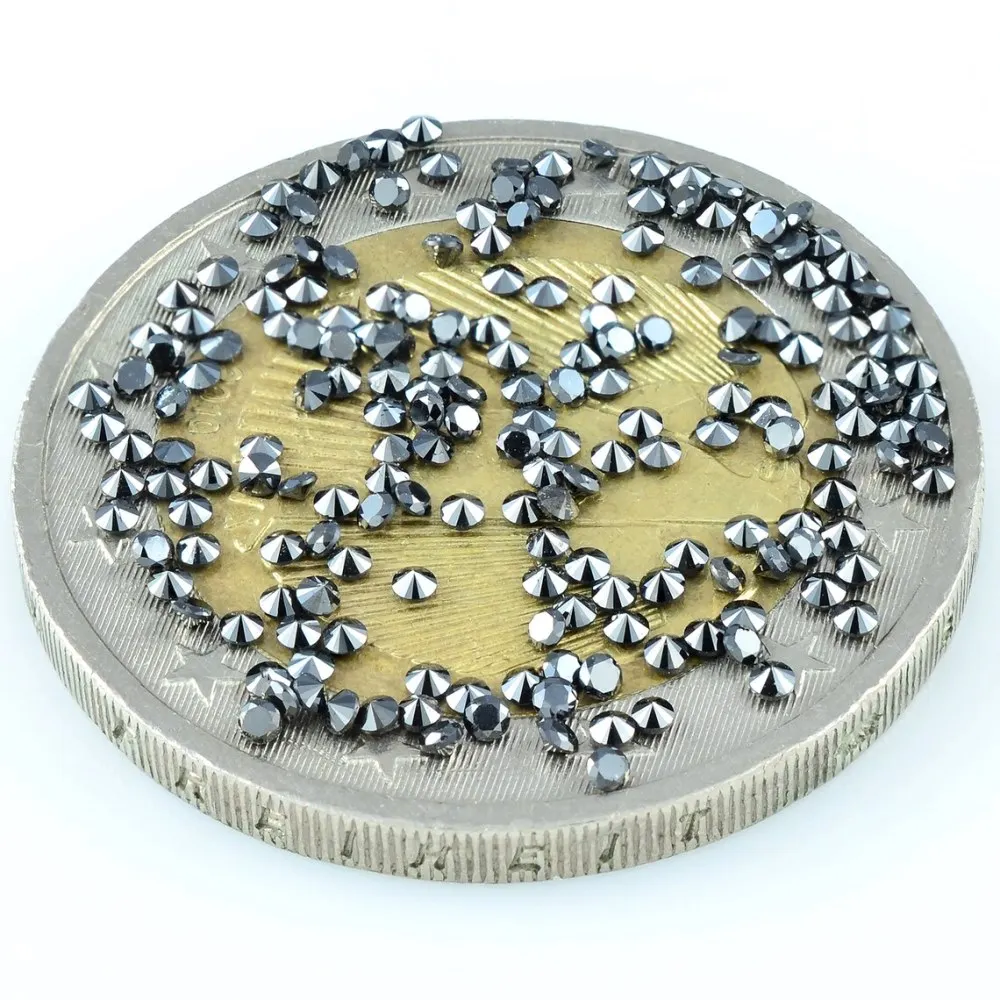 1.5 mm to 2.00 mm Size Finest Quality Black Diamonds Round Shape 1 carat black diamond price loose black Diamonds