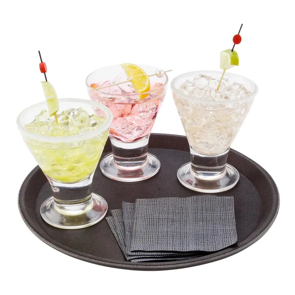 
Bar Lux Round Black Serving Tray - Non-Slip - 11