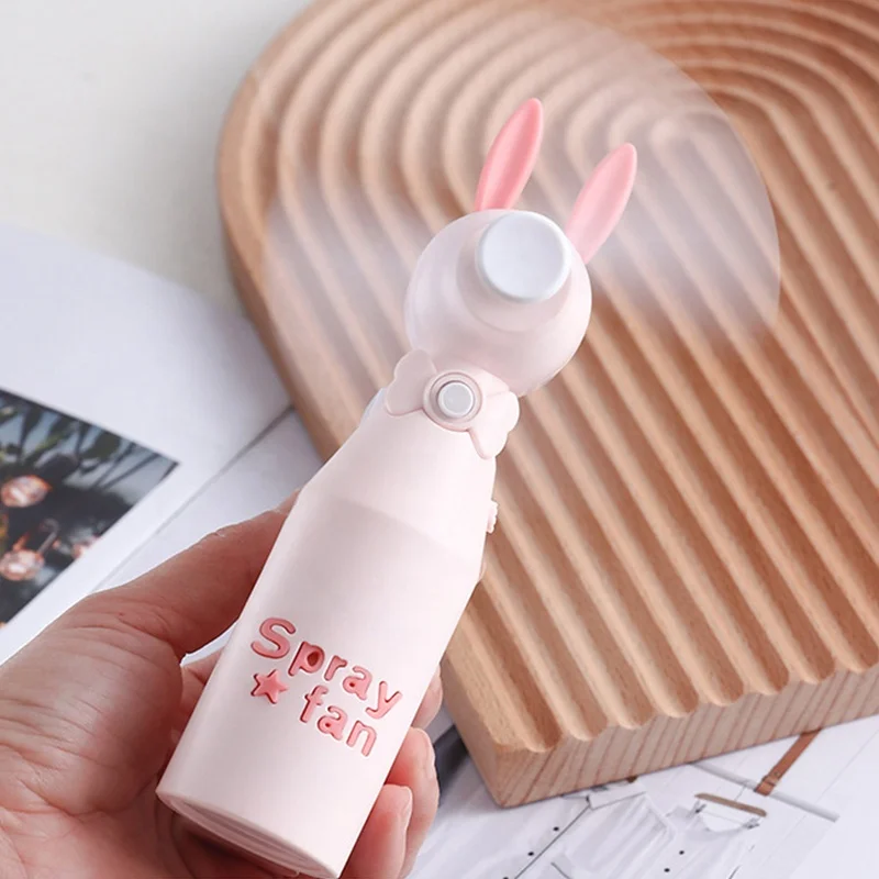 Free Sample Cartoon Animal Shape Handheld Water Spray Humidifying Spray Mini Fan
