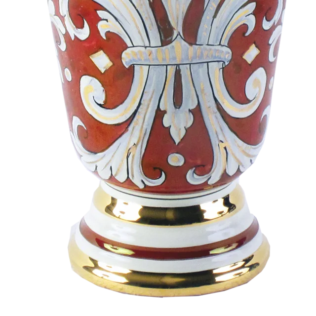 Italian pottery home decoration italian style 25 cm ceramic vase hand painted in Italy with pure gold