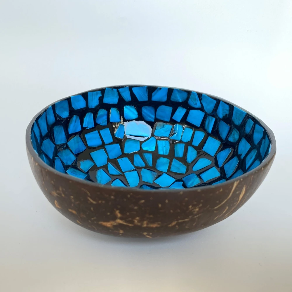 Coconut Shell bowl - HJ CSS 021 BW Sunshine- ATM Coached by  sea shell in Sunshine  pattern- OEM/ODM