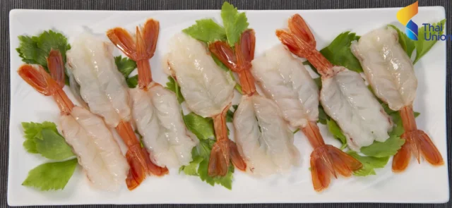 Best Selling Frozen Seafood Raw Argentinian Red Shrimp for sushi ready to eat made in Thailand by Thai Union Group