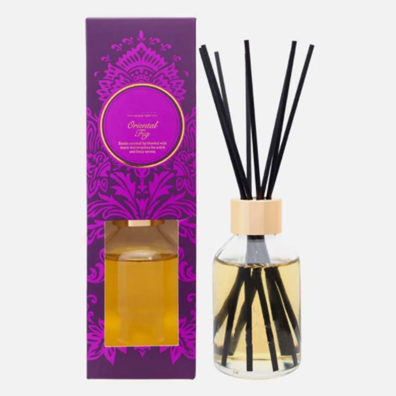 Luxury Packaged Natural Home Reed Diffuser Wholesale Glass Bottle with Rattan Sticks for Car Bathroom Travel-Home Fragrance