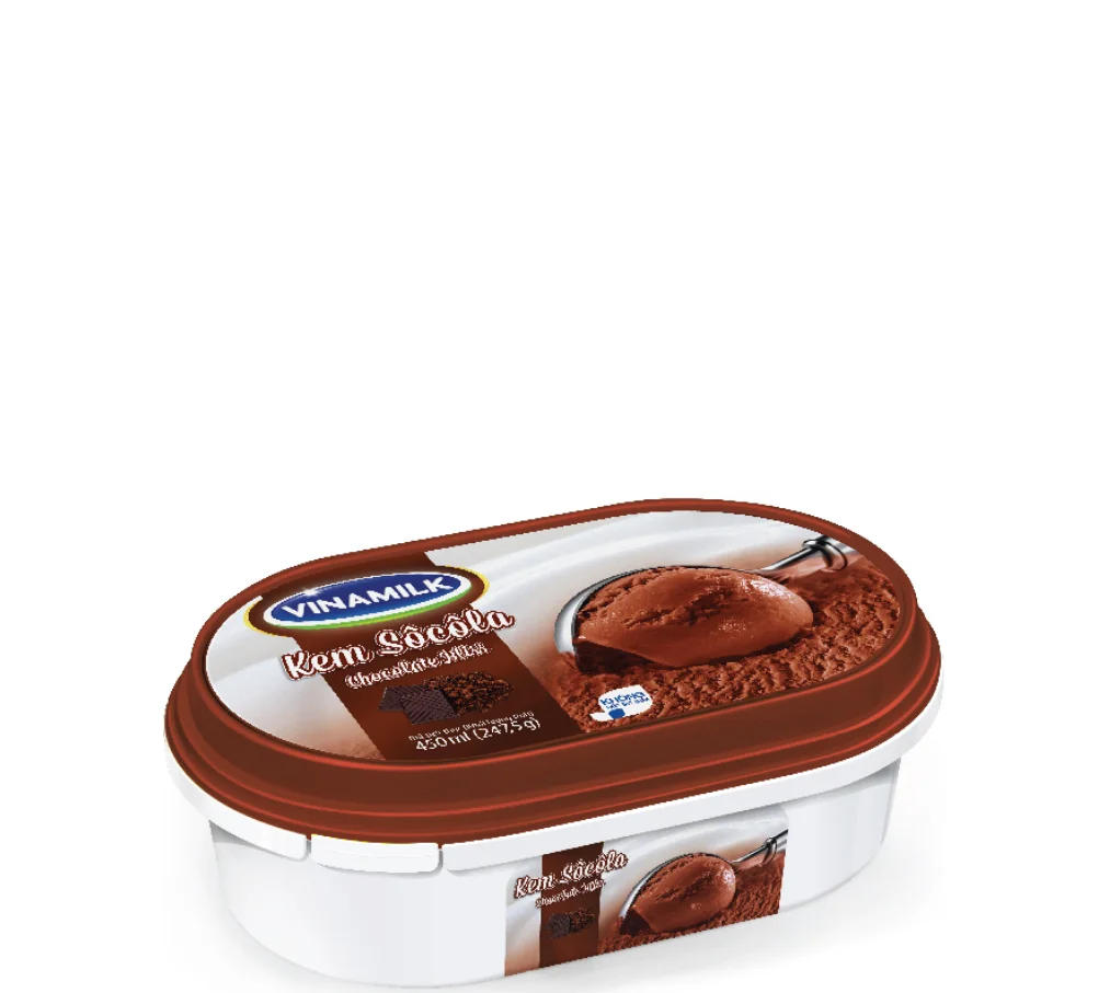 Delicious Taste Ice Cream - Vinamilk Brand - Chocolate Flavor - Packing 450ml Per Box X 6 Boxes Per Carton HACCP Halal BRC ISO