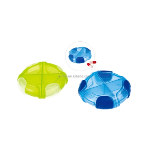 Портативный мини 4 слота круглая коробка для таблеток пастильеро для аптеки рекламный подарок