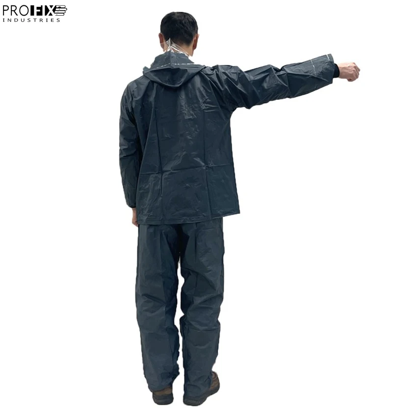 Raincoat Seamless PVC film weldable rain wear blue color rain suit for men And women Rain Suit