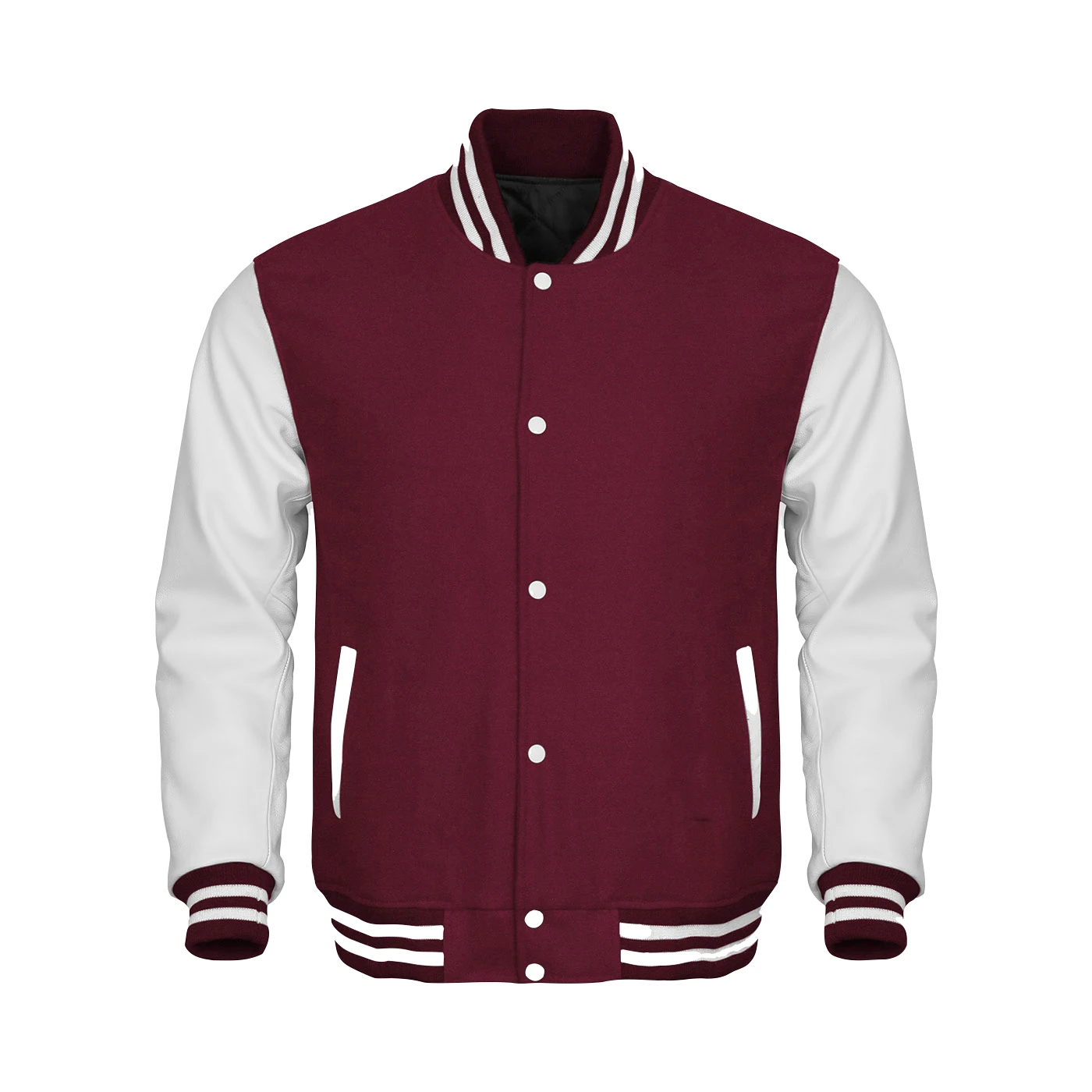 Мужская Повседневная зимняя куртка Letterman Varsity бейсбольные куртки для колледжа белая Зимняя шерстяная с кожаным рукавом