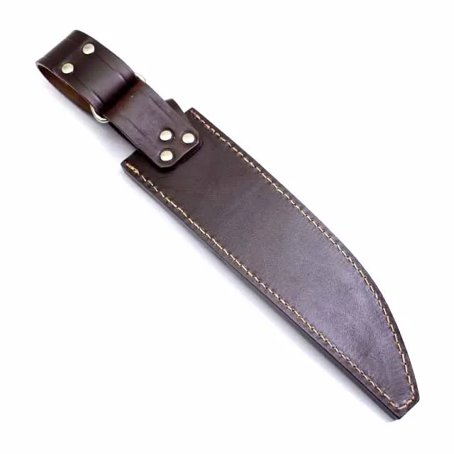 Стильный текстурированный кожаный нож с фиксированным лезвием