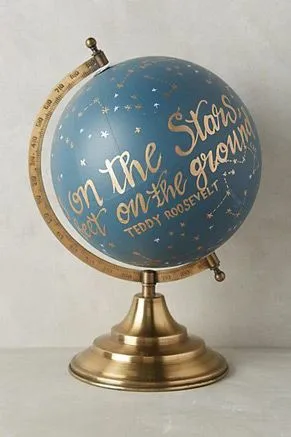 Globes Designer with Antique Copper  Stand World Globe