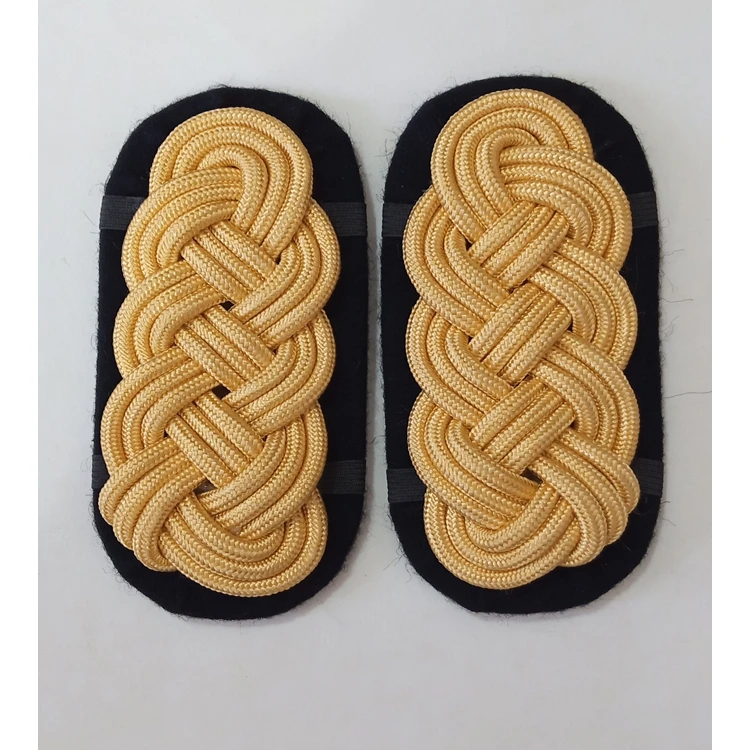 TWISTED SHOULDER CORD GOLD MYLAR SHOULDER CORD EPAULETTE, TRIPLE CORD METALLIC SHOULDER