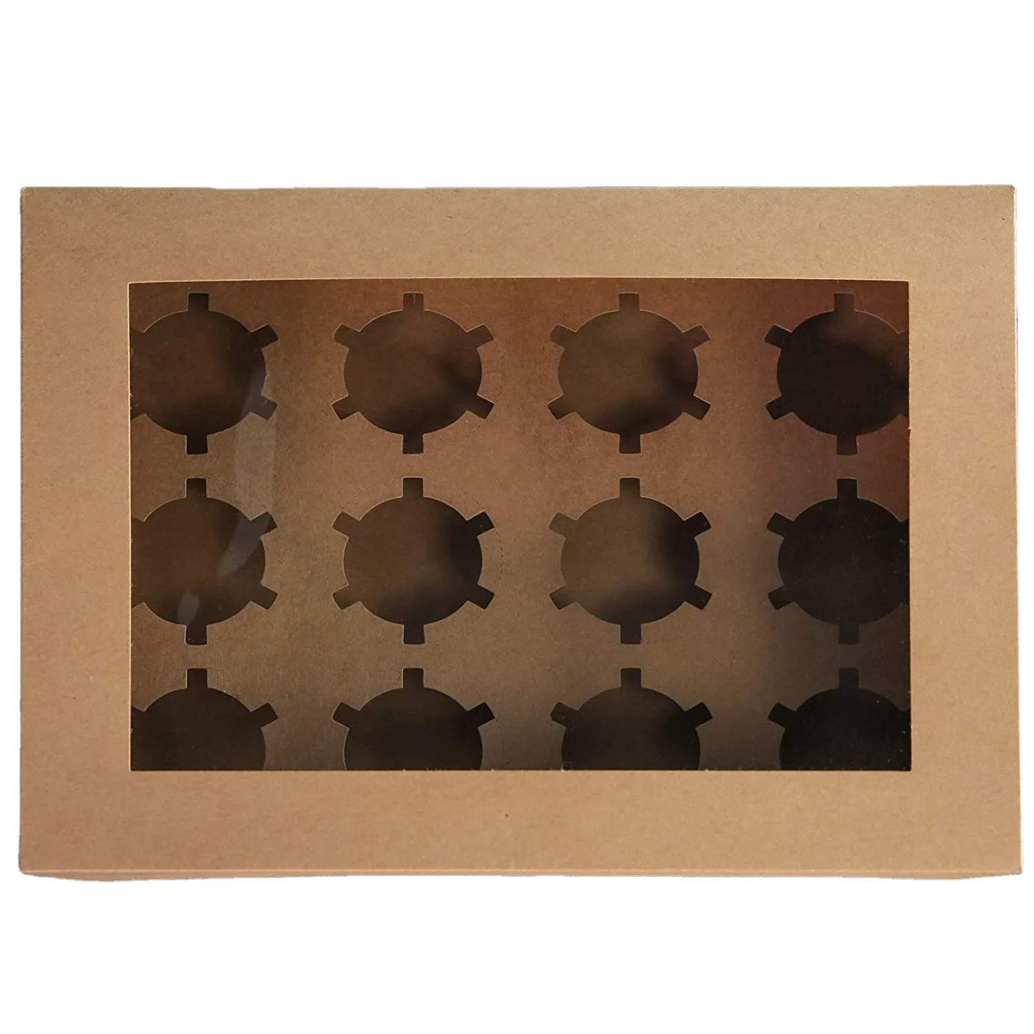 wholesale custom Cupcake Boxes with Inserts12 holds cake carrier with window cake packaging box