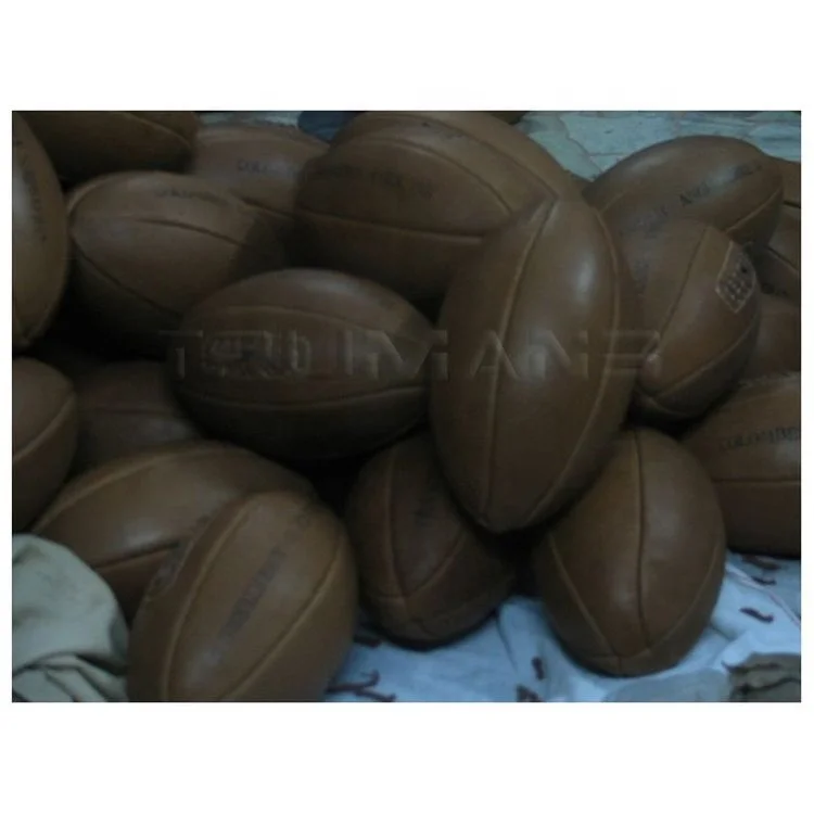 Classic Vintage Retro Old Antique Style American Football Souvenir Pakistani Handmade Genuine Leather Rugby Ball