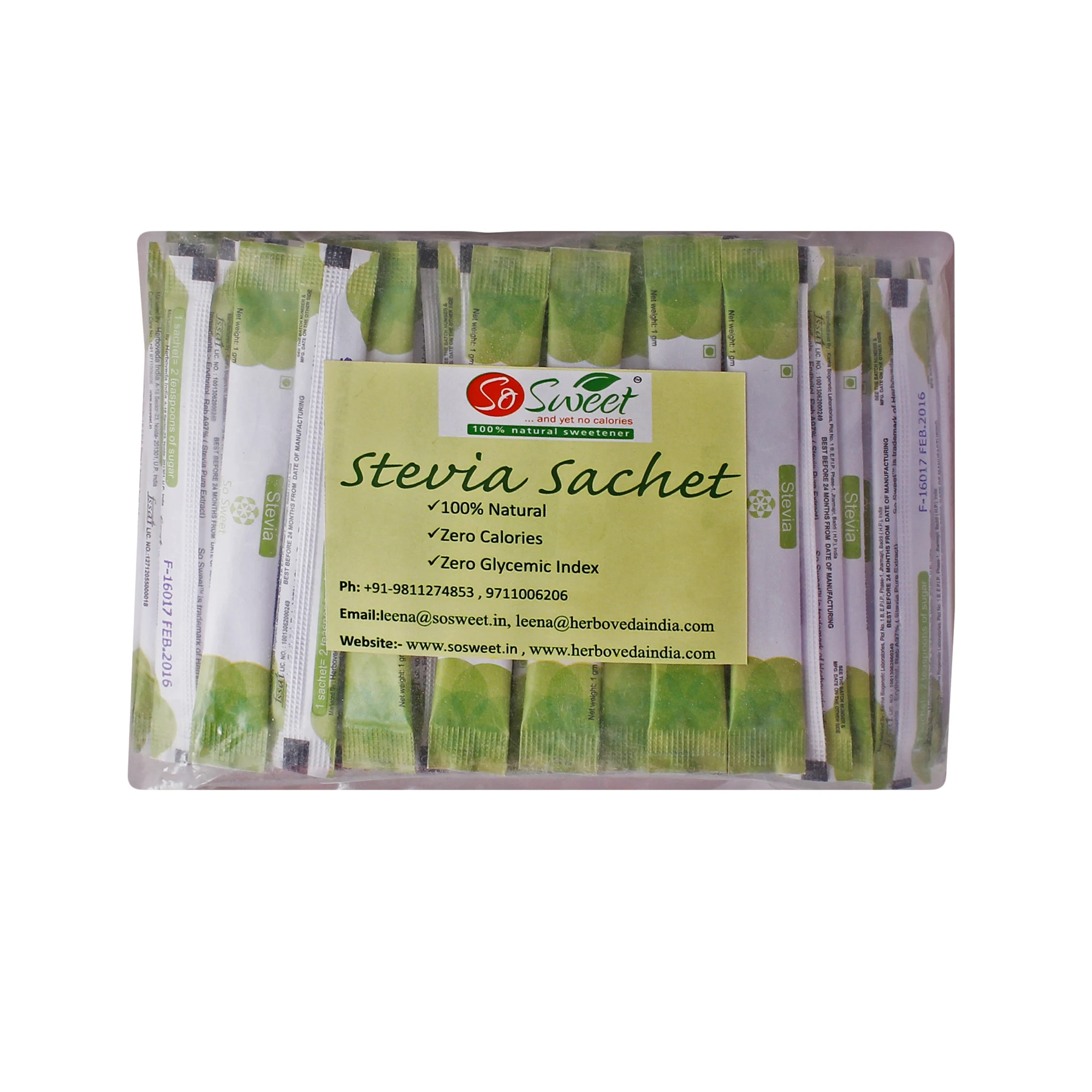 Stevia plant liquid extract in 20 ml packaging