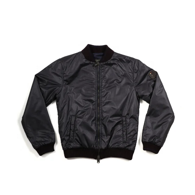 Customizable Man Black OutdoorJacket Bomber In Nylon Made In Italy Clothing Of High Quality