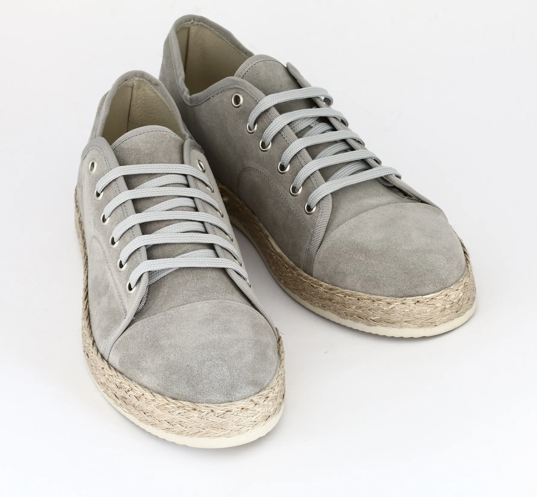 SUEDE SNEAKERS WITH BRAIDED ROPE APPLICATION