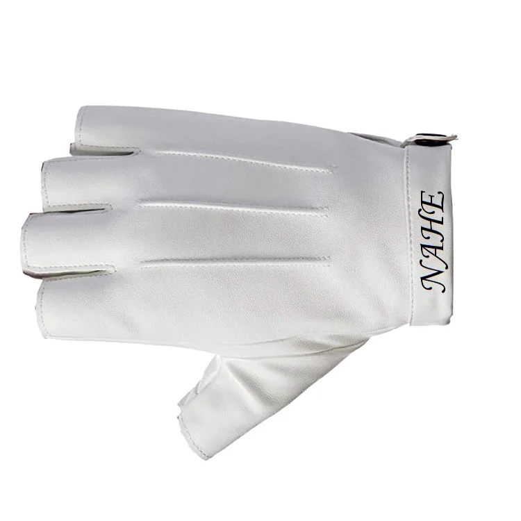 Велосипедные перчатки без пальцев, кожаные перчатки без пальцев, белые кожаные перчатки без пальцев