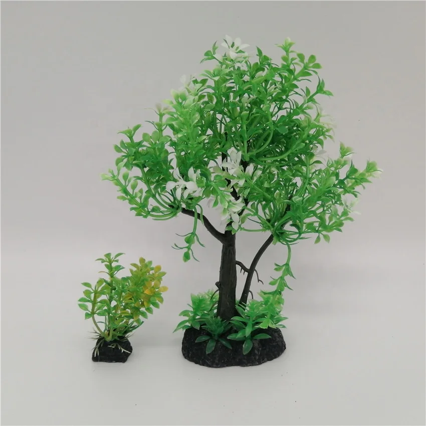 Plastic PVC OEM aquarium Artificial aquatic water grass landscaping plants water weeds red tree