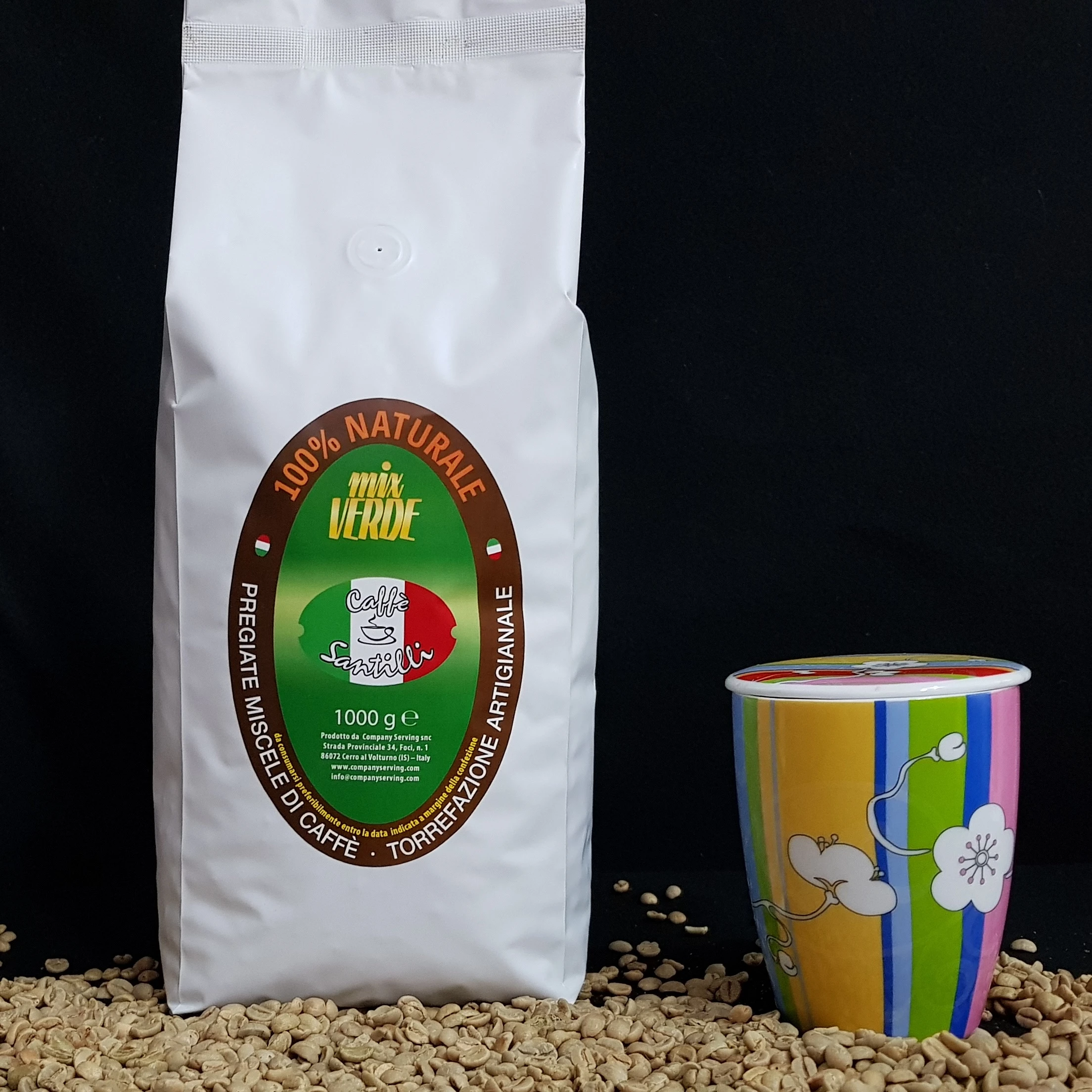 
Hot Sale Italian Coffee Wholesale Gourmet Coffee Blend of Raw Green 100% Arabica Mix Verde Coffee Beans 250g 