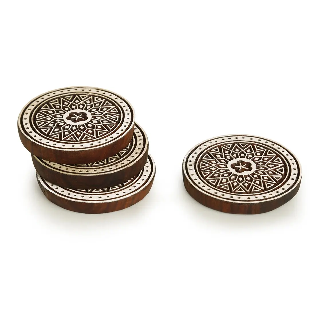  Дизайнерские квадратные деревянные подставки для стола с ручной печатью дизайнерские работы окрашенной и полированной отделкой