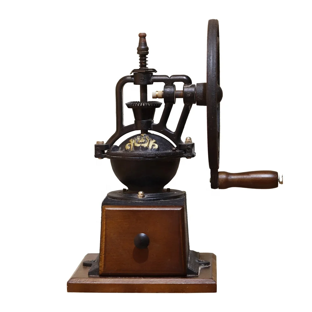 Прямая продажа с фабрики винтажная резиновая деревянная ручная кофемолка для эспрессо