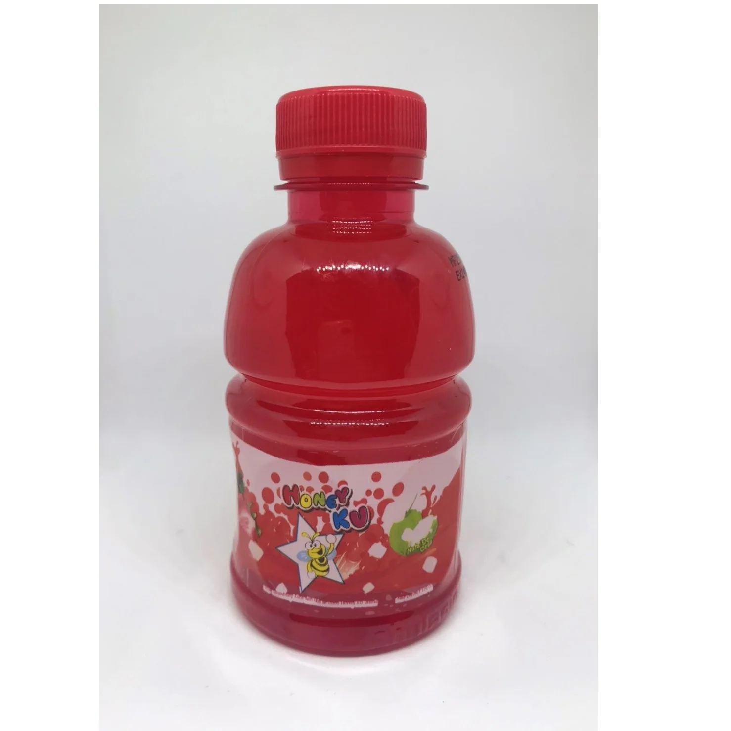 The Best Selling High Quality 25% Strawberry Juice With Nata De Coco Honey Ku Brand 220ml Export From Thailand