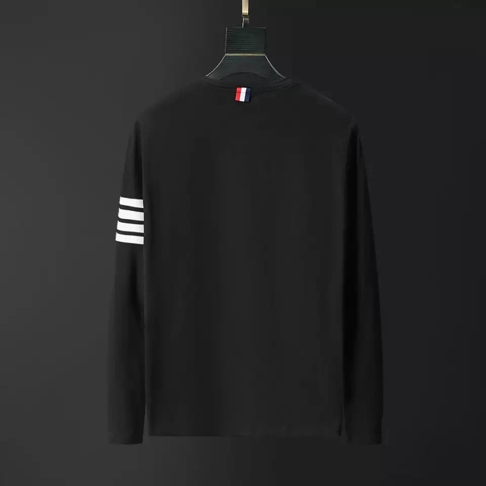 Long Sleeve T-Shirt Cotton Black Stripped T-Shirt