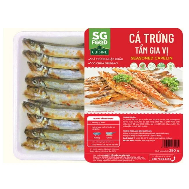 Top grade delicious half dried capelin fish rich in omega 3 nutrients from Vietnam