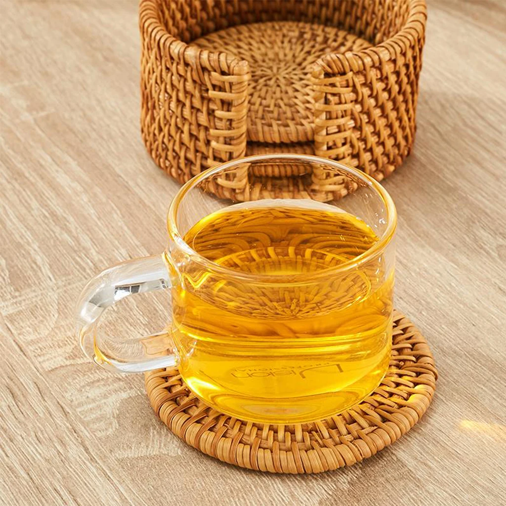  Сделано в Вьетнаме ручная работа подставка из ротанга кухонный стол под чашу прочная плетеная изоляция кофейную чашку и коврики