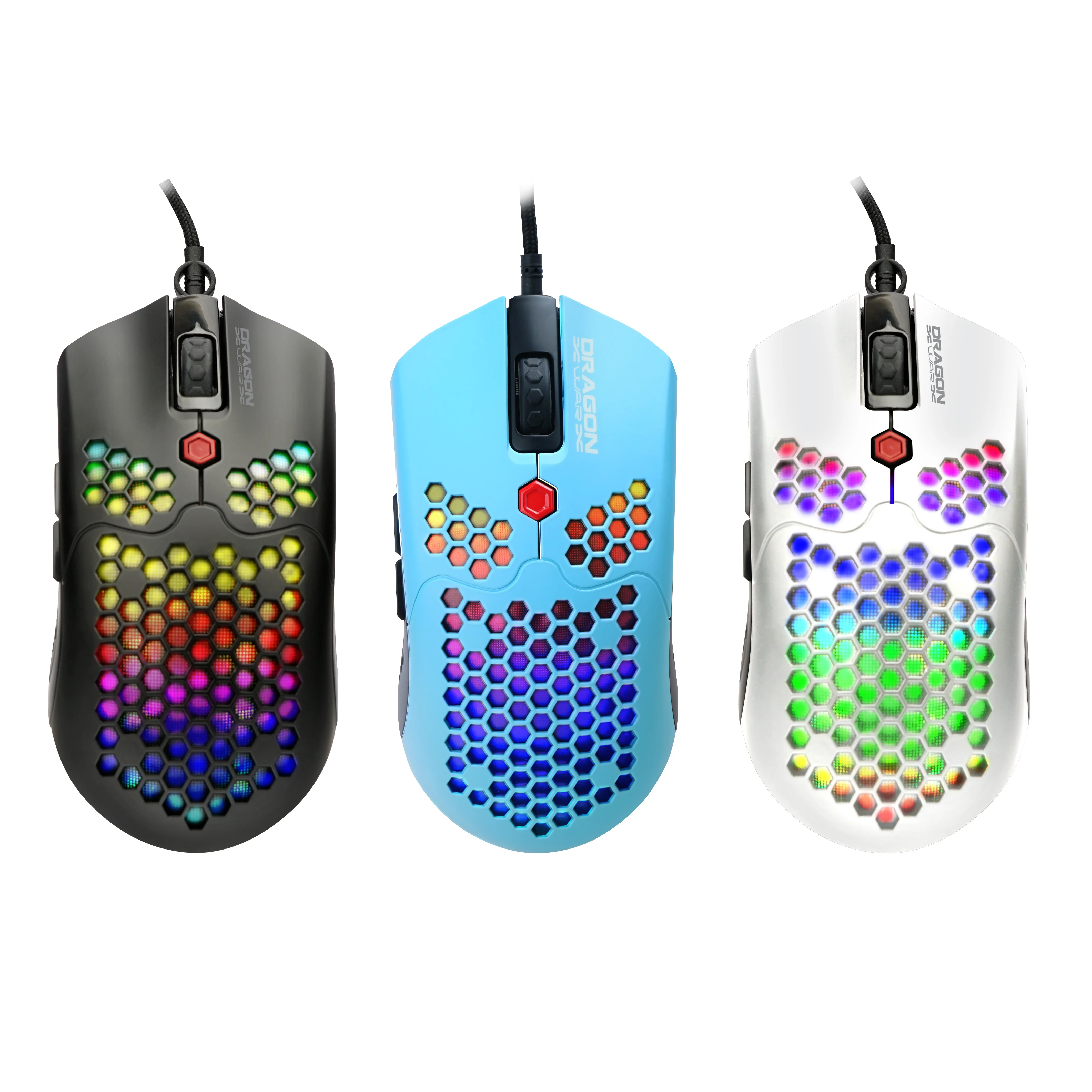 Игровая мышь Dragon War G25 65 г белая версия с легкой сотовой оболочкой ультралегкий кабель Ultraweave Pixart 3325